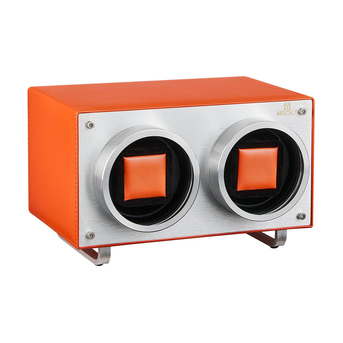 MOZSLY Double Watch Winder for Automatic Watches with Quiet Motor 12 Rotation Mode Setting AC Adapter or Battery Powered PU Leather