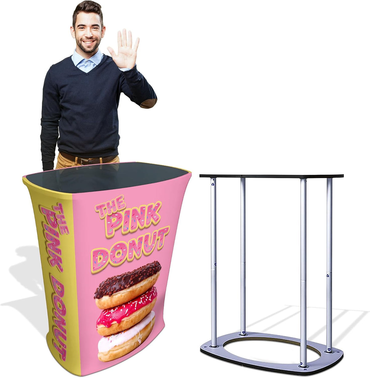 LookOurWay Customizable Square Trade Show Podium, Includes, Custom