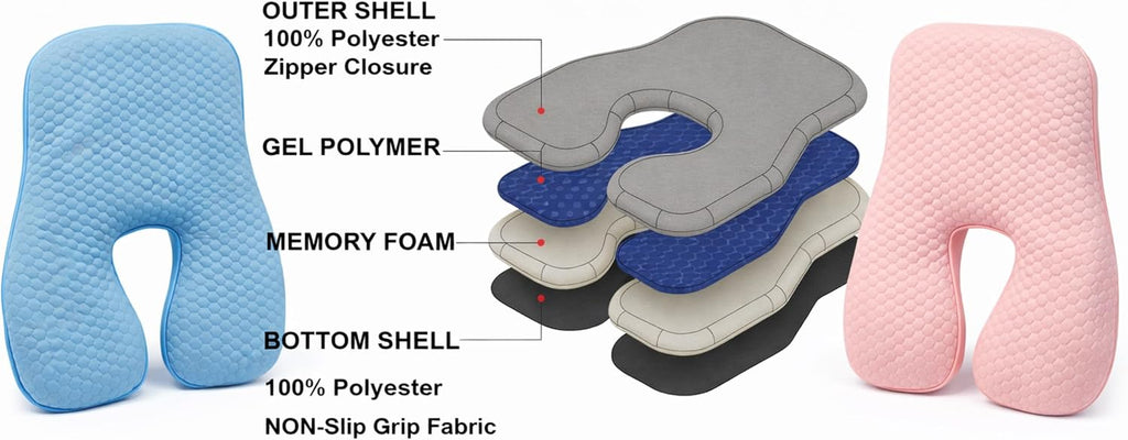 Gel Polymer and Memory Foam Cushion for Car Seats, Strollers and High Chairs | Toddler | Blue