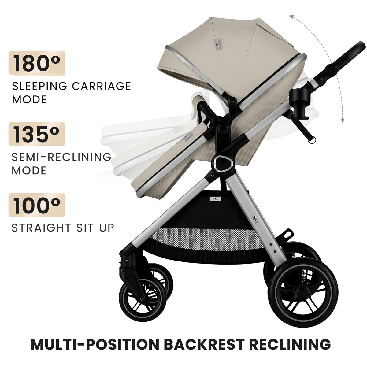 Accombe 2-in-1 Convertible Baby Stroller for Newborn to Toddler