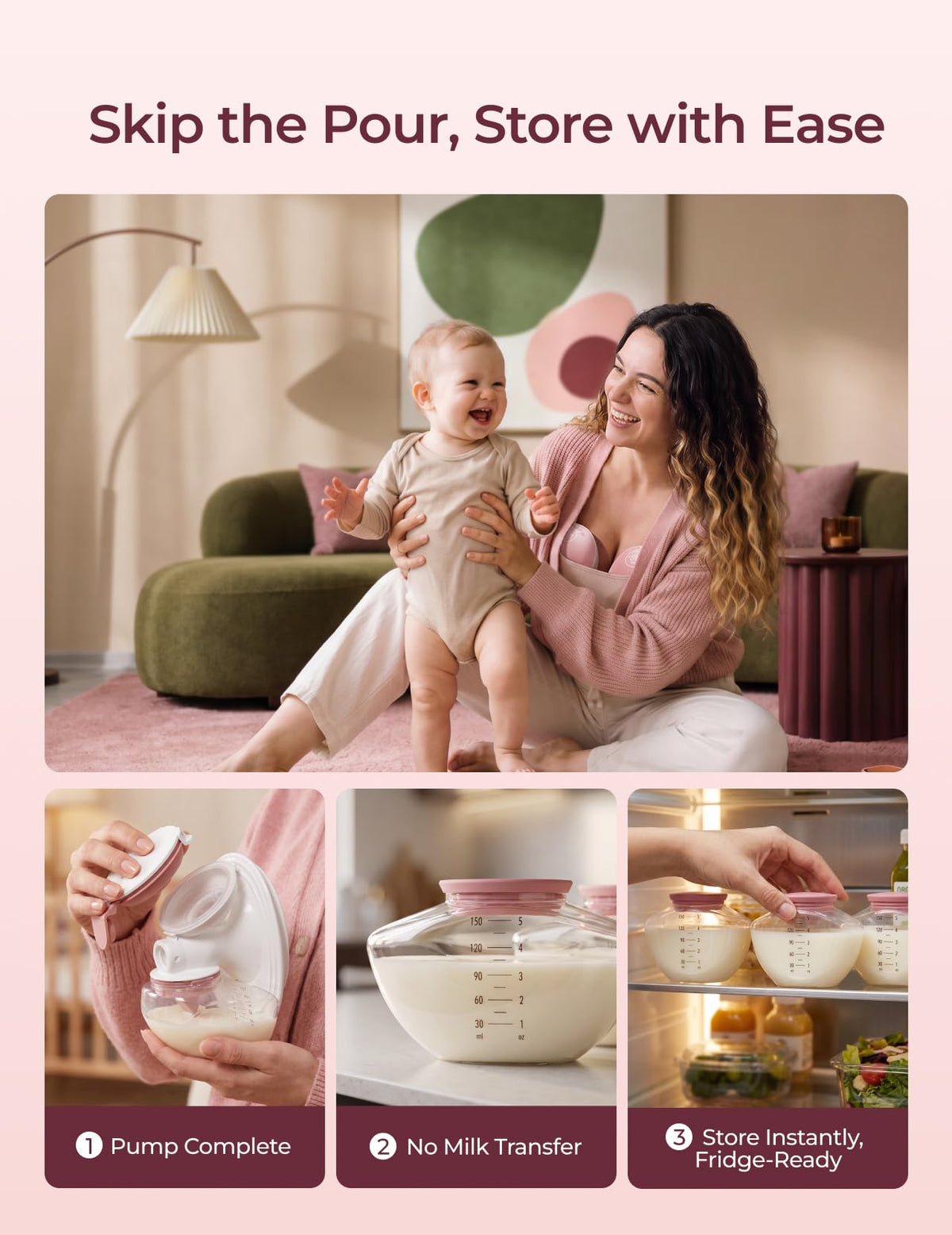 Momcozy Breast Pump Hands-Free Upgraded Mobile Flow M9 24mm, 2Pcs Cozy Red
