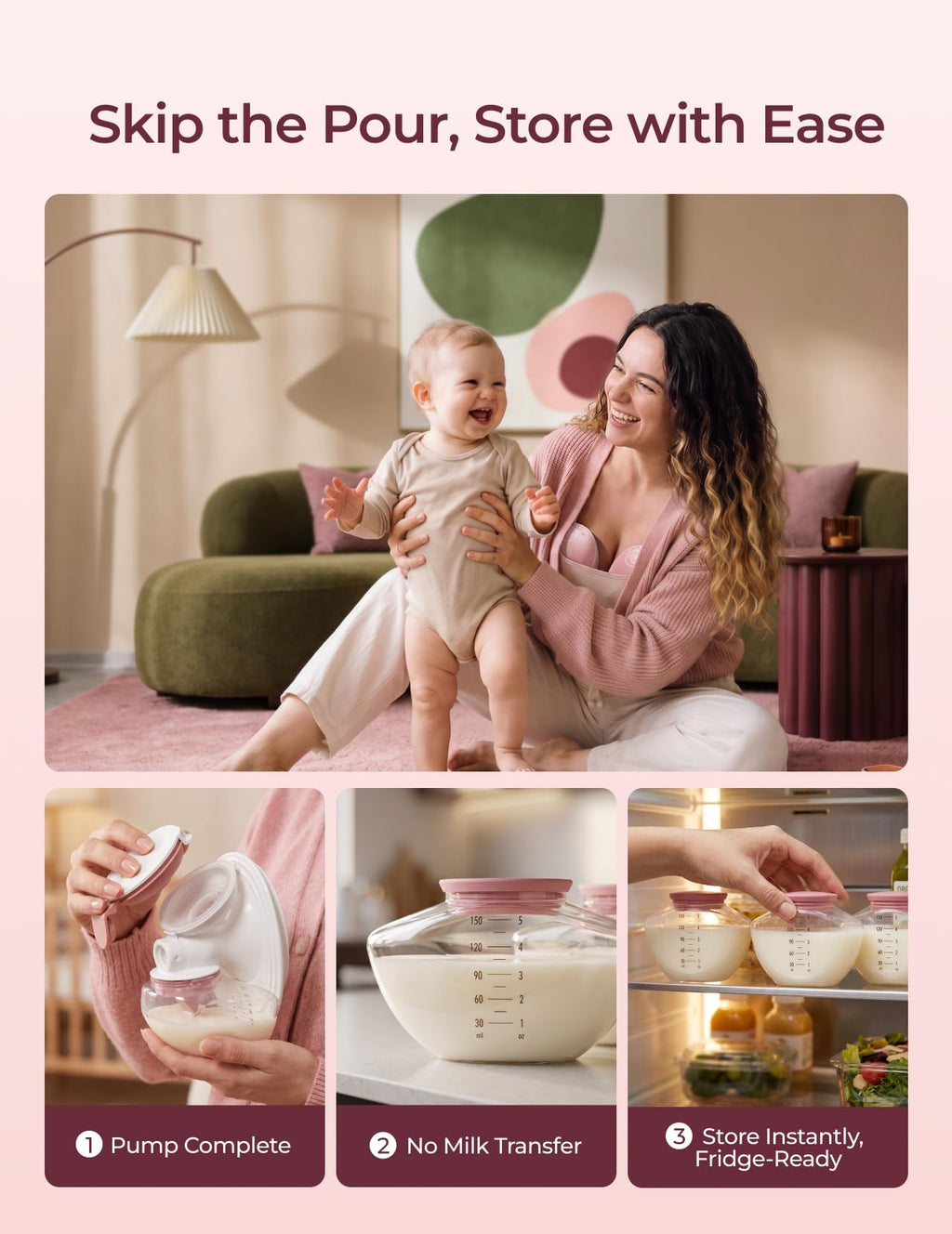 Momcozy Breast Pump Hands-Free Upgraded Mobile Flow M9 24mm, 2Pcs Cozy Red