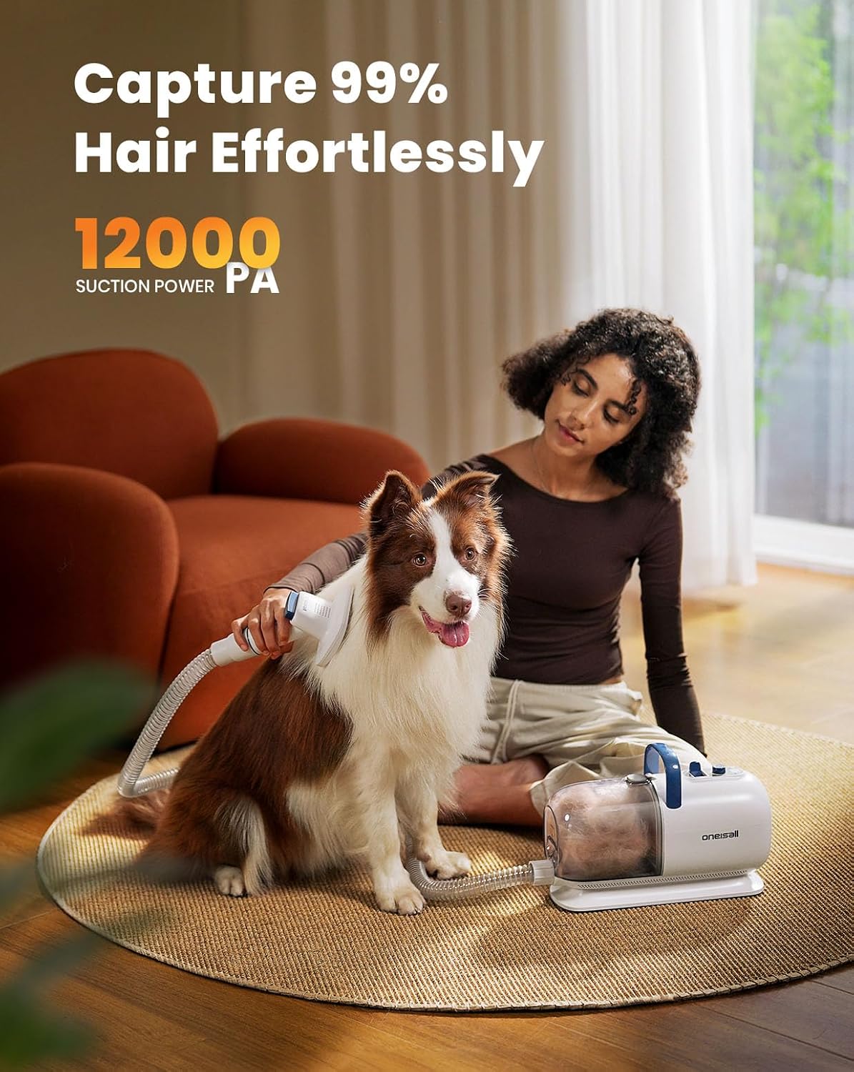 oneisall 8-in-1 Dog Grooming Vacuum & Dryer for Shedding/Drying/Trimming