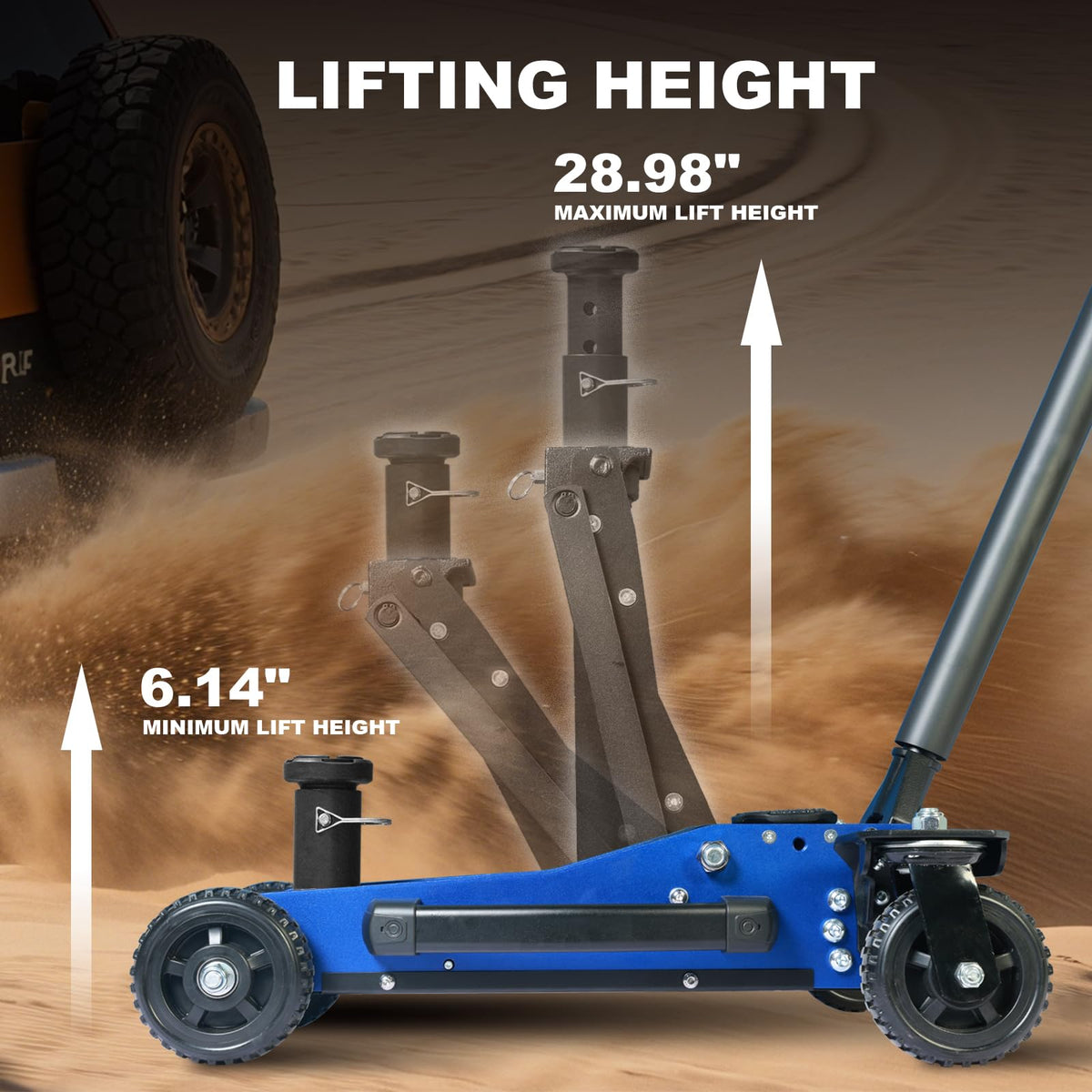 Jack Boss 4 Ton Floor Jack Hydraulic Low Profile Floor Jack with Dual Piston Quick Lift Pump, 4 Ton (8,800 lbs) Capacity, Red