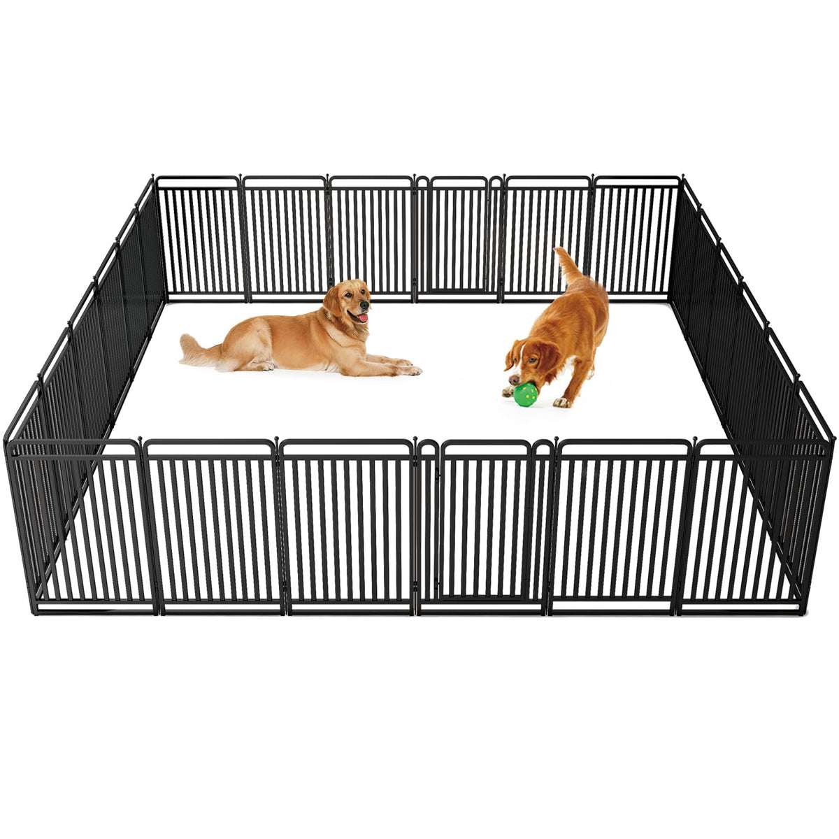 New Thickened Version Dog Playpen, 32 Inch Dog Fences for The Yard, Portable Outdoor Dog Playpen for Large/Medium/Small Dogs, Foldable Metal Dog Dlaypen, with Doors (16 Panels, 32 Inch)