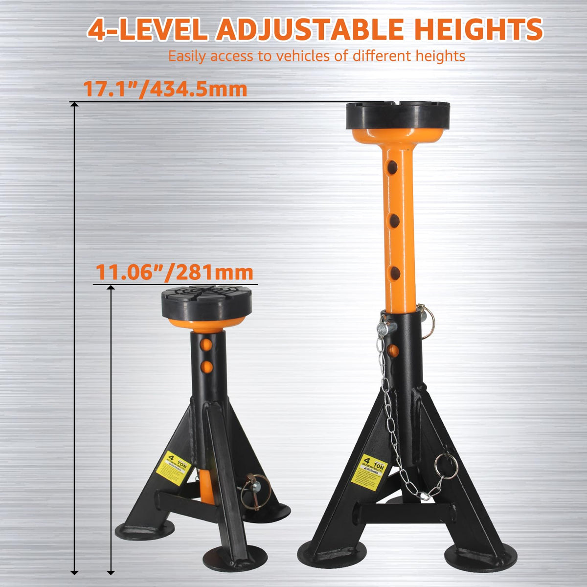 BESTOOL Jack Stands 4 Ton, Adjustable Car Jack Stand, 2 Pack