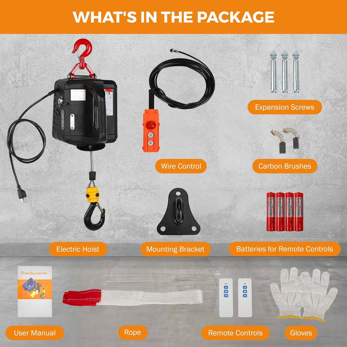 BEAMNOVA 3-in-1 Portable 1543lbs Electric Hoist Wireless Remote Control
