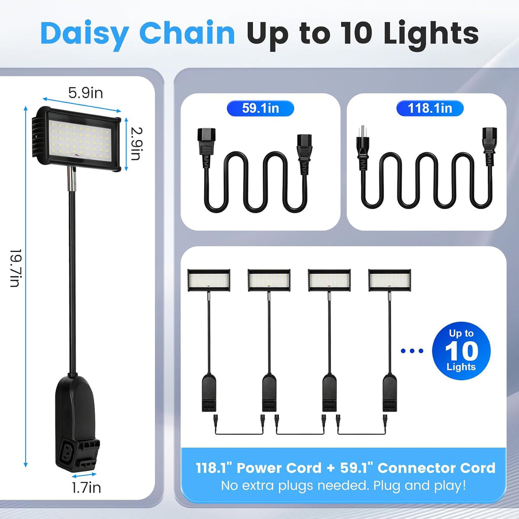 3PCS Trade Show Booth Lights, 2000LM 6500K Connectable Exhibit Arm Lighting