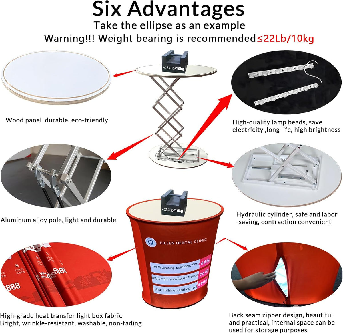 Customize Portable Trade Show Podium Table Display (Circular)