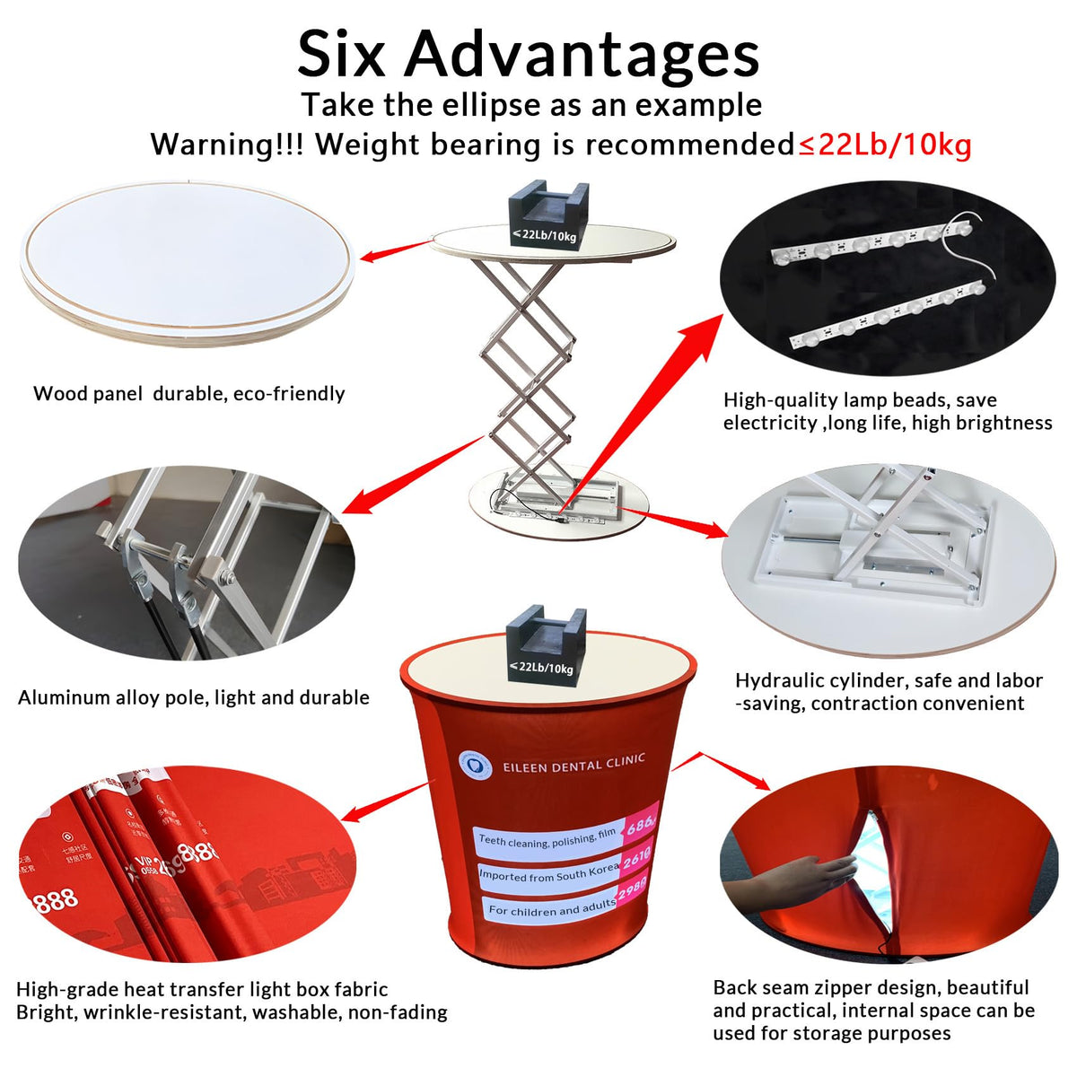 Customize Portable Trade Show Podium Table Display (Circular)