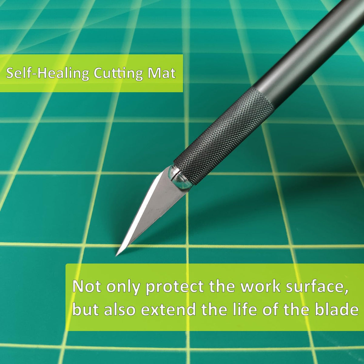 NEWBRAUG 36'' Ã 48'' Large Self Healing Cutting Double Sided 5-Ply Mat, Big Cutting Board for Rotary Cutting, Quilting, Sewing, Craft, Fabric & Scrapbooking(Green/Black)