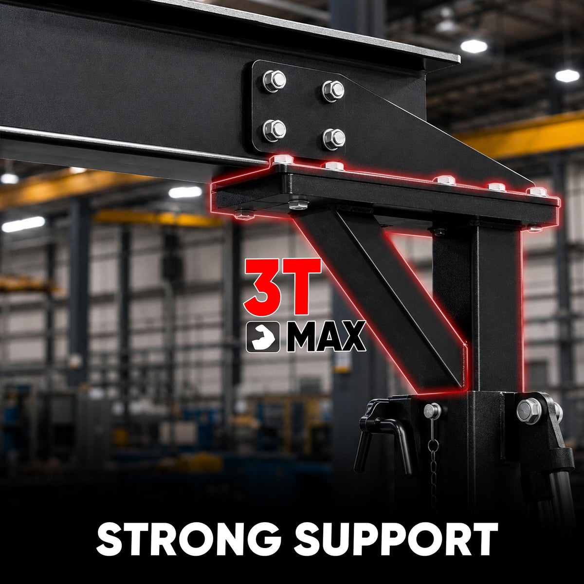SILVEL 3 Ton Gantry Crane 6600LBS, Adjustable Height 8.53-12.47FT Heavy Duty Portable Engine Hoist with Steel I-Beam & Manual Trolley for Workshop, Garage, Warehouse,Red