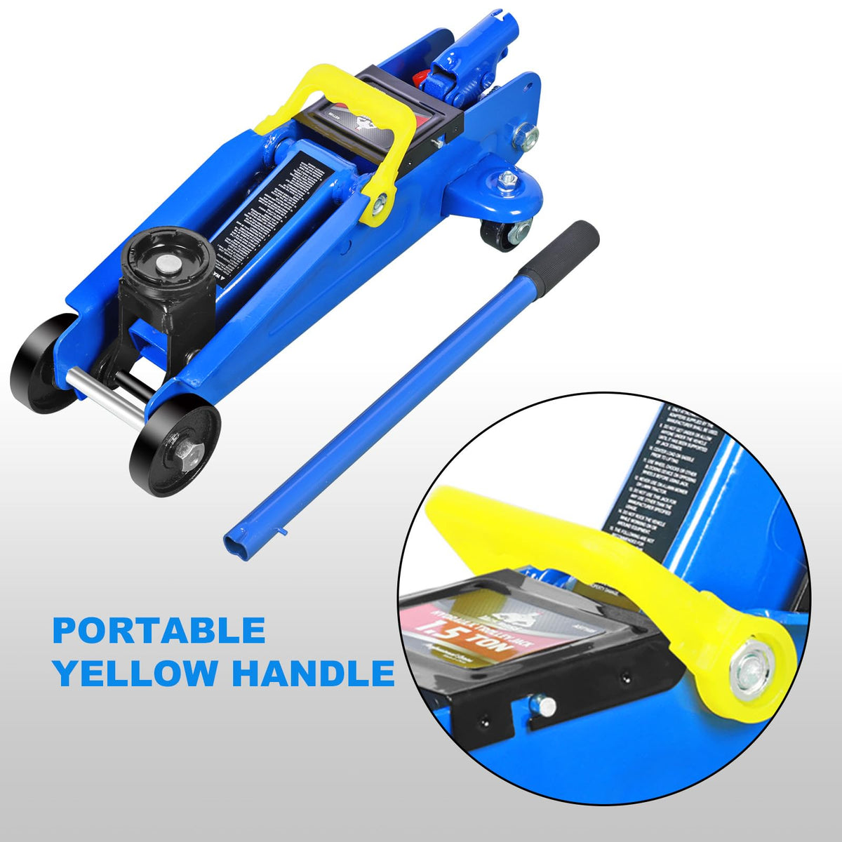 Jack Boss 4 Ton Floor Jack Hydraulic Low Profile Floor Jack with Dual Piston Quick Lift Pump, 4 Ton (8,800 lbs) Capacity, Red