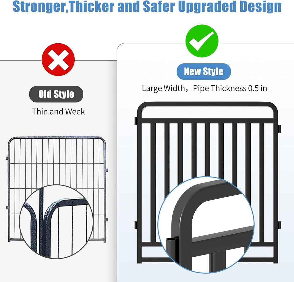 New Thickened Version Dog Playpen, 32 Inch Dog Fences for The Yard, Portable Outdoor Dog Playpen for Large/Medium/Small Dogs, Foldable Metal Dog Dlaypen, with Doors (16 Panels, 32 Inch)