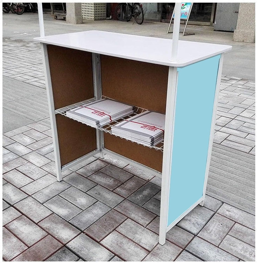 Portable Promotion Counter Table Foldable Booth Trade Show Display Banner Stand Reception Event Desk Retail Advertising Display Banner Stand,Supermarket Tasting Table (Without Wheels)