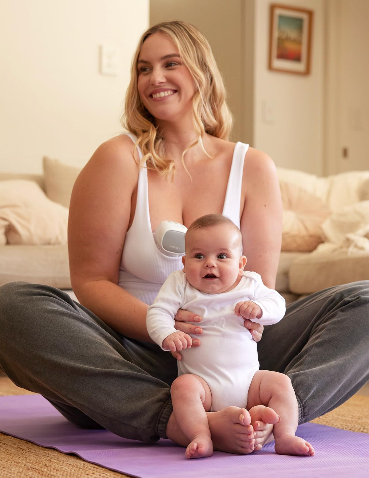 Momcozy M5 Lite Hands-Free Wearable Breast Pump, DoubleFit Flange for Baby-Like Comfort, 3 Modes & 9 Suction Levels, No Flange Insert or Hard Carry Case, 24mm, 2-Pack, Cozy Red