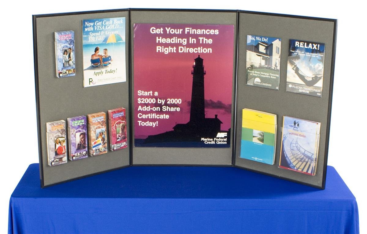 Displays2Go 3-Panel Trifold Tabletop Display Board, 54 x 30
