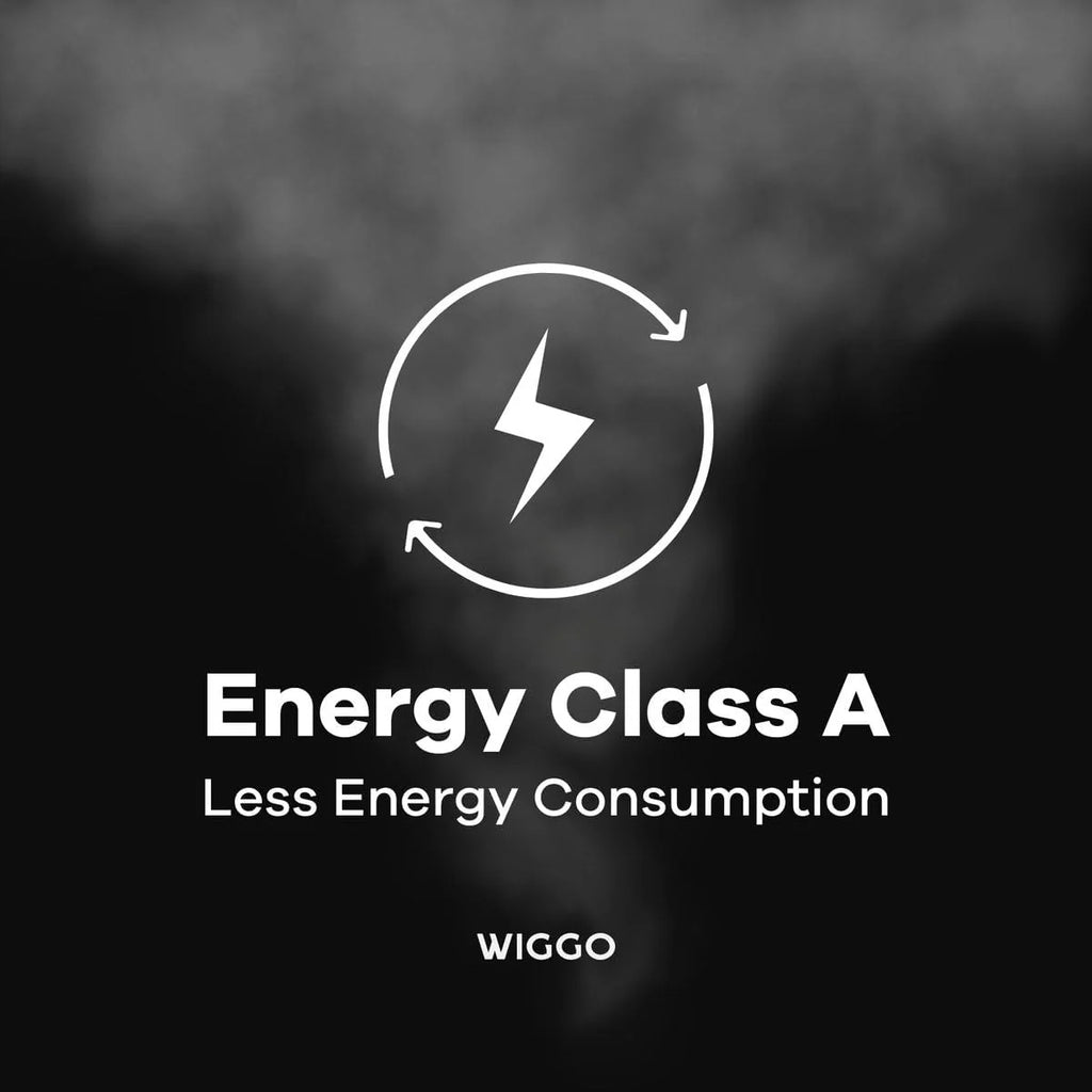 Wiggo A942G okap kuchenny 90 cm bez głowy I wylot powietrza obiegowego 626 m³/h – wyświetlacz dotykowy 4 stopnie I klasa efektywności energetycznej A skośny okap wraz z 2 filtrami węglowymi I okap