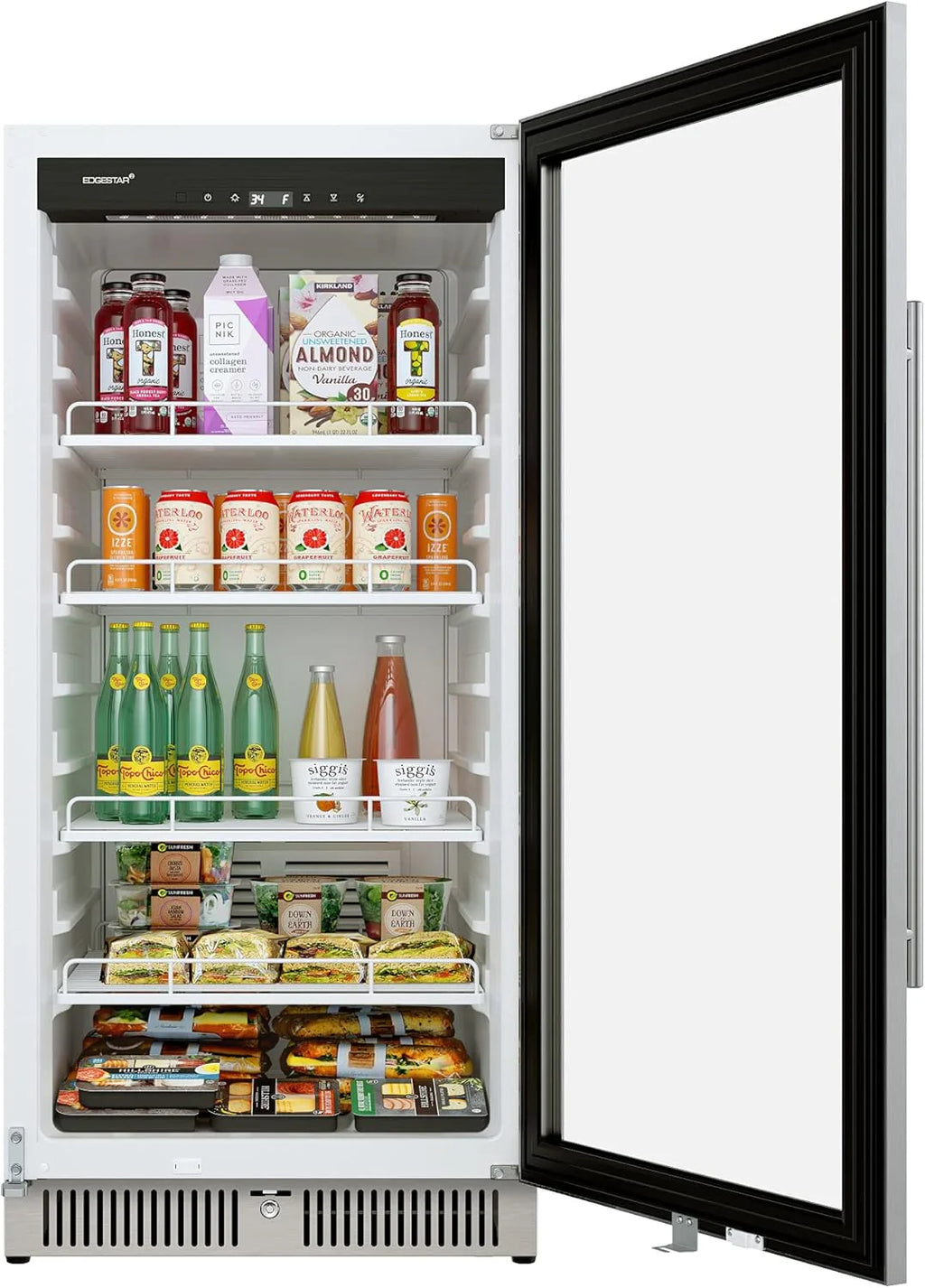 22 Wide 10.1 Cu. Ft. Commercial Beverage Merchandiser – Stainless Steel, Temp Alarm, Reversible Door