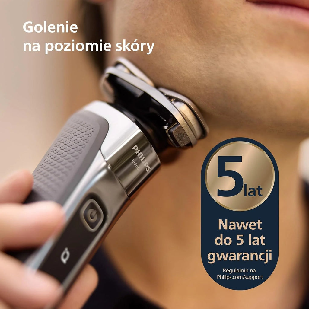 Philips Shaver i9000, golarka elektryczna do golenia na mokro i na sucho, z technologią Skin IQ, systemem Triple Lift & Cut, 360-obrotowymi podwójnymi precyzyjnymi ostrzami SteelPrecision, X9002/30