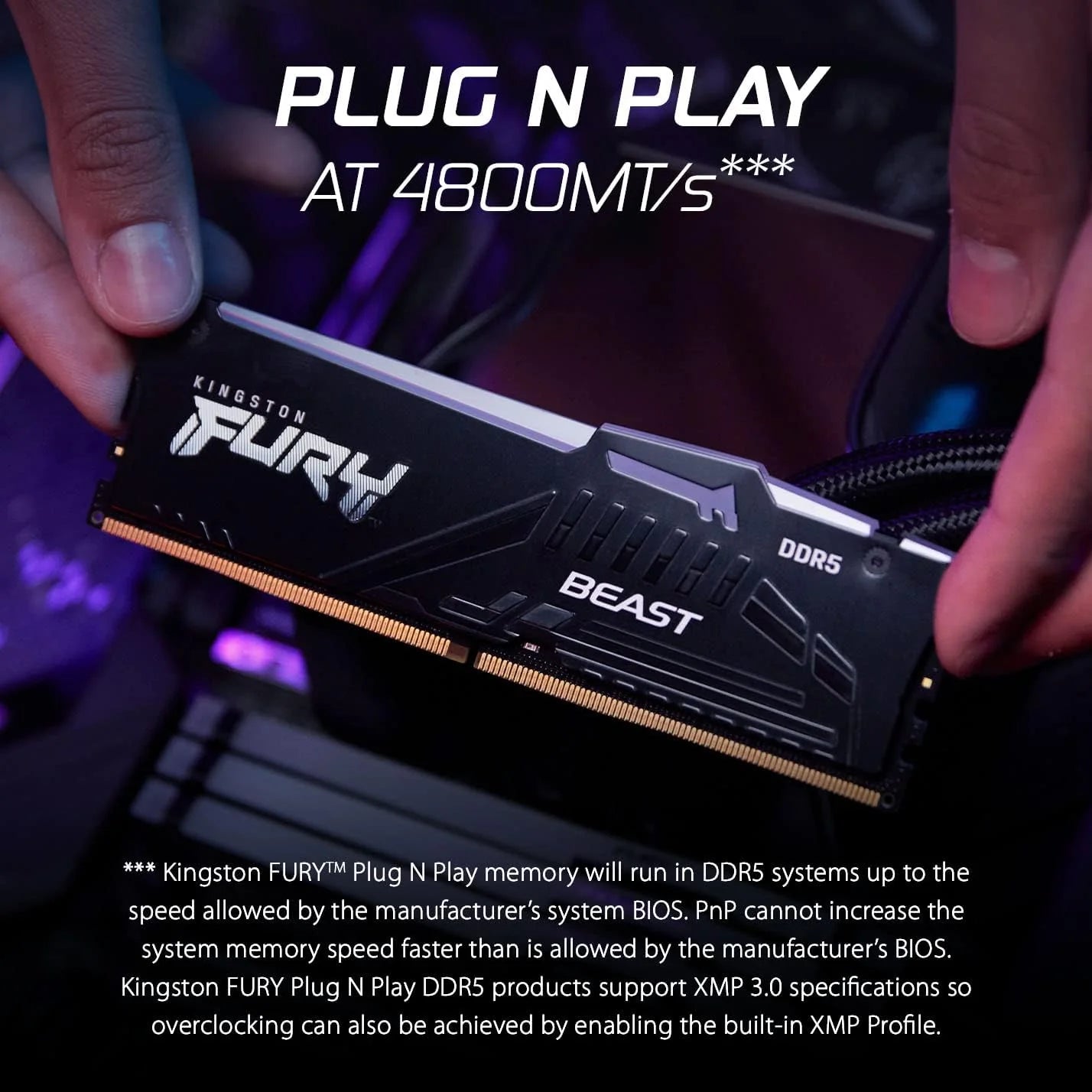 DDR5 64GB KIT 2x32GB PC 6000 Kingston FURY Beast RGB EX KF560C36BBEAK2-64