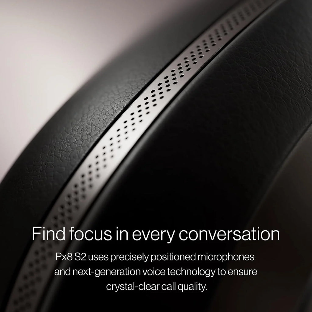Bowers & Wilkins Px8 S2 bezprzewodowe słuchawki z redukcją szumów z Bluetooth Audio, funkcja szybkiego ładowania, 30 godzin odtwarzania w wysokiej rozdzielczości i mikrofonem - onyks czarny
