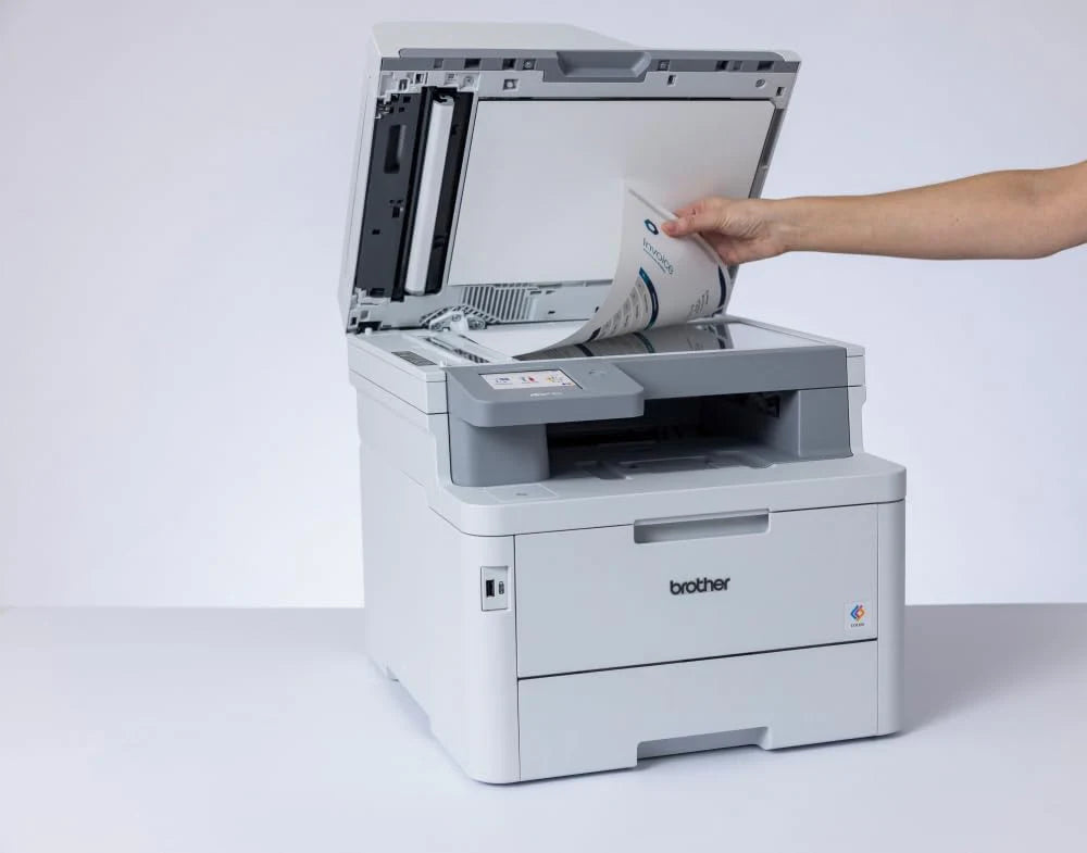 Brother MFC-L8390CDW profesjonalne i kompaktowe urządzenie wielofunkcyjne 4 w 1 (drukarka, skaner, kopiarka, faks, 30 stron/min.) białe/szare