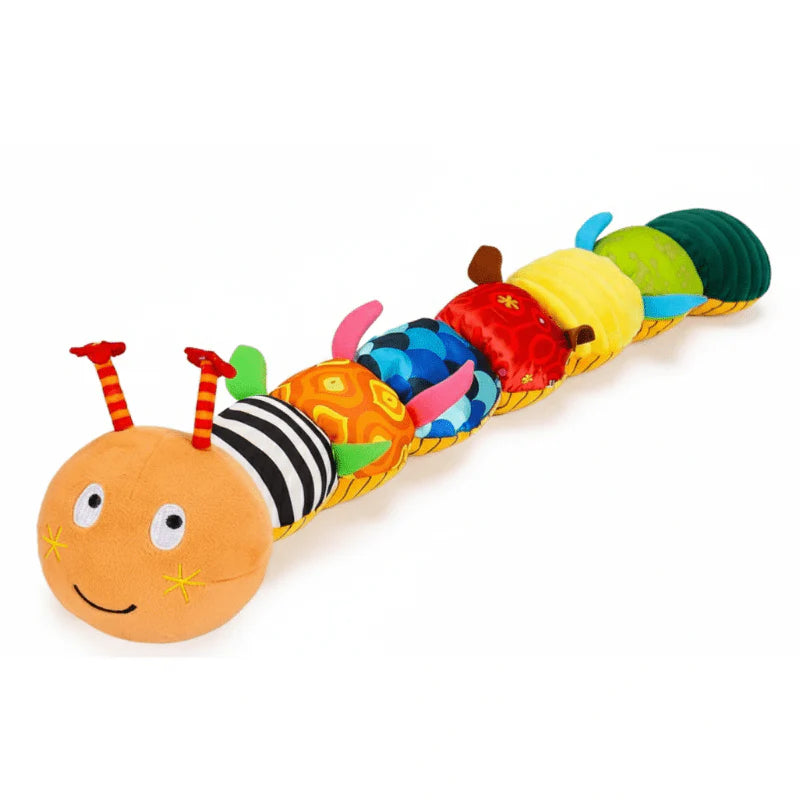 Caterpillar Plush 4 in 1 Toy with Music, Rattle, Crinkle, 0 to 12 Months