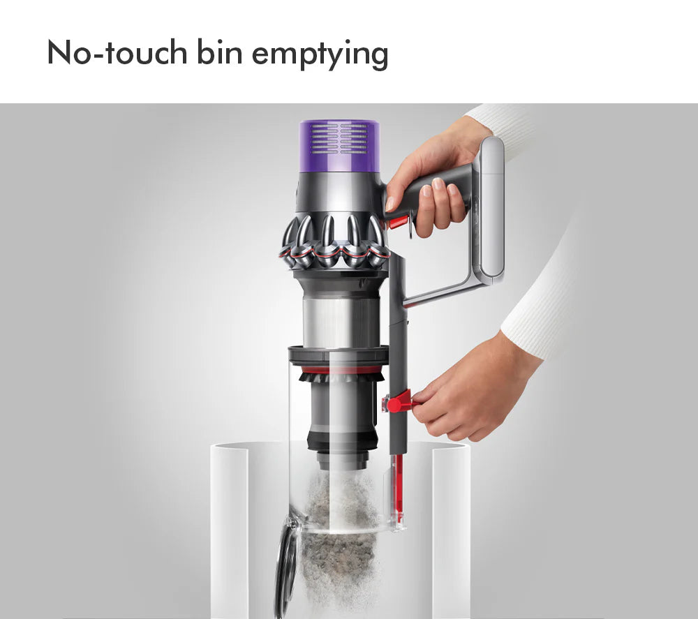 Odkurzacz pionowy bezprzewodowy Dyson V11 Extra z 2026 r. – do 60 minut pracy – wykończenie w kolorze niklu i czerwieni