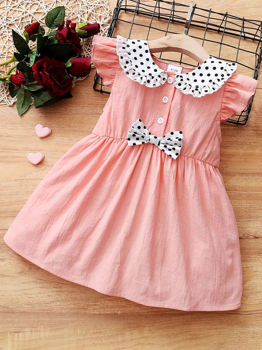 Baby Girl Cotton Bow Dress – Comfortable Everyday Style