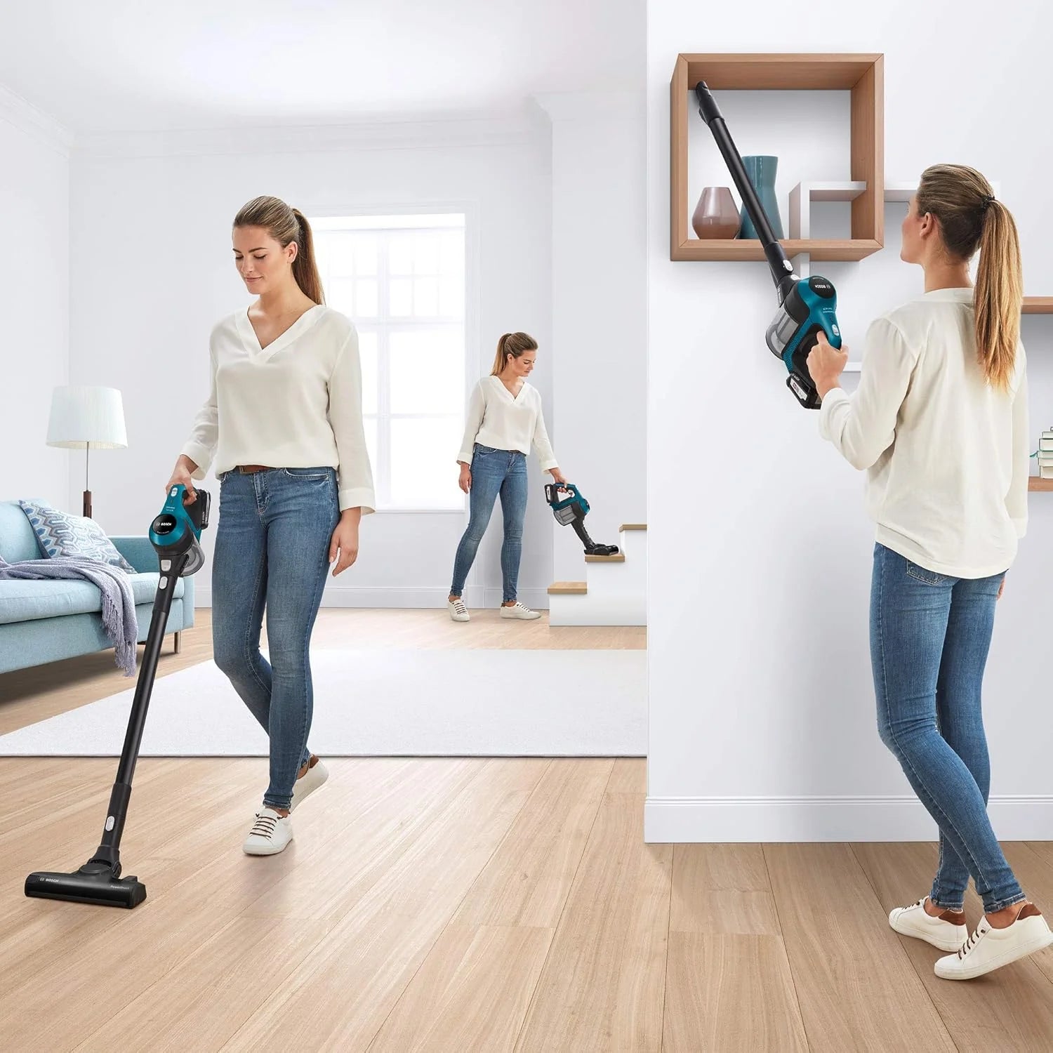 Bosch Akumulatorowy odkurzacz Unlimited seria 6 BKS6111P, bezprzewodowy odkurzacz ręczny, bezworkowy, lekki, higieniczny filtr, wysoka moc ssania, długi czas pracy, ssawka szczelinowa, wszystkie