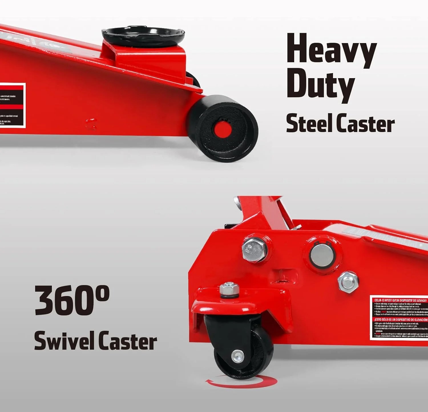3 Ton Low Profile, Aluminum and Steel Racing Floor Jack with Dual Pistons Quick Lift Pump for Sport Utility Vehicle, Lifting Range 3-15/16 min to 18-5/16 max, Red