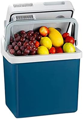 Przenośna, elektryczna lodówka turystyczna o pojemności 21 l, mini lodówka 36 W z zasilaczem AC/DC, niebieska lodówka samochodowa do podróży kamperem, łodzią i kempingiem