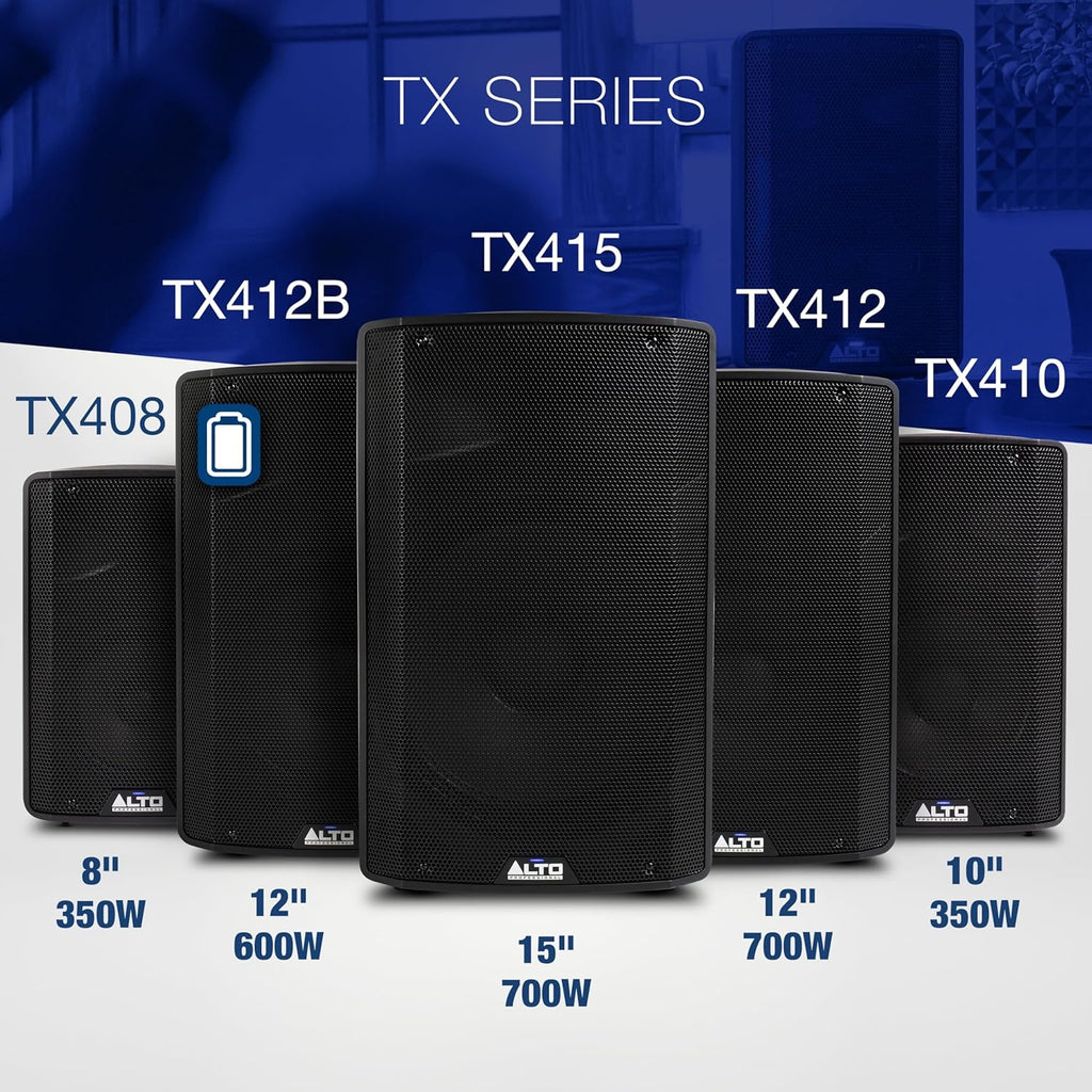ALTO TS410 Aktywny Głośnik PA 2000W 10 z 3-Kanałowym Mikserem, Bluetooth, Bezprzewodowym Podłączaniem Głośników, DSP i Aplikacją