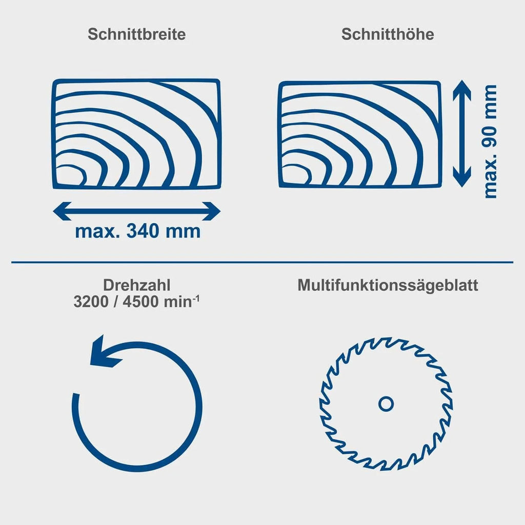 Scheppach Piła ukośna HM110MP | do drewna, aluminium, stali, tworzywa sztucznego, miedzi | wysokość cięcia: 90 mm / długość 340 mm | 2000 W z 2 prędkościami | piła wielofunkcyjna Ø 254 mm | piła ukośnica