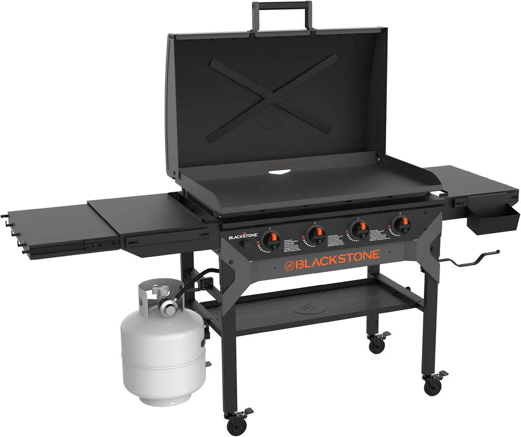 Iron-Forged 36 Omnivore Griddle – Premium Powder-Coated Steel with Reinforced Hood, Black Finish