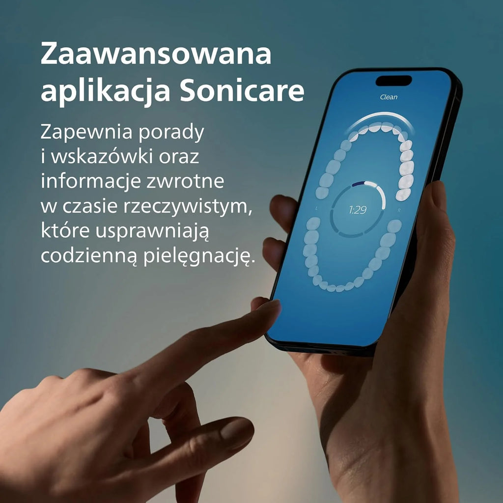 Elektryczna szczoteczka Philips Sonicare DiamondClean Smart 9400, soniczna szczoteczka do zębów z aplikacją, czujnik nacisku, 4 tryby szczotkowania i 3 poziomy intensywności, kolor czarny, HX9918/89