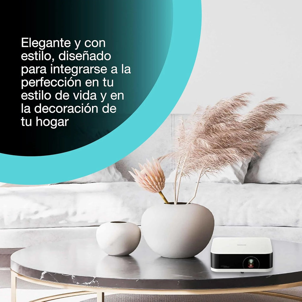 Epson Lifestudio Pop EF-61W Biały diament Przenośny inteligentny projektor, Sound by Bose, Google TV, Full HD, do użytku wewnątrz i na zewnątrz, 5 lat