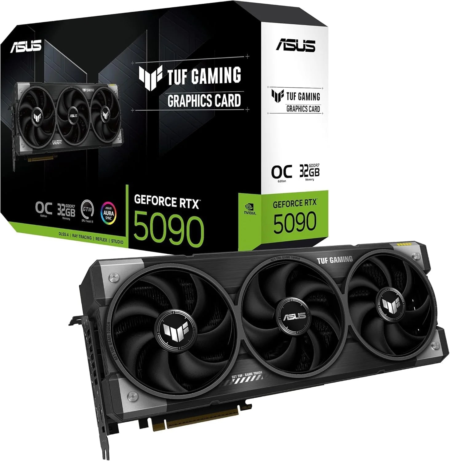 ASUS TUF Gaming GeForce RTX 5090 OC Edition 32 GB GDDR7 karta graficzna dla graczy (Nvidia GeForce RTX5090, 3,6 Slot, PCIe 5.0, 2X HDMI 2.1b, 3X DisplayPort 2.1a)