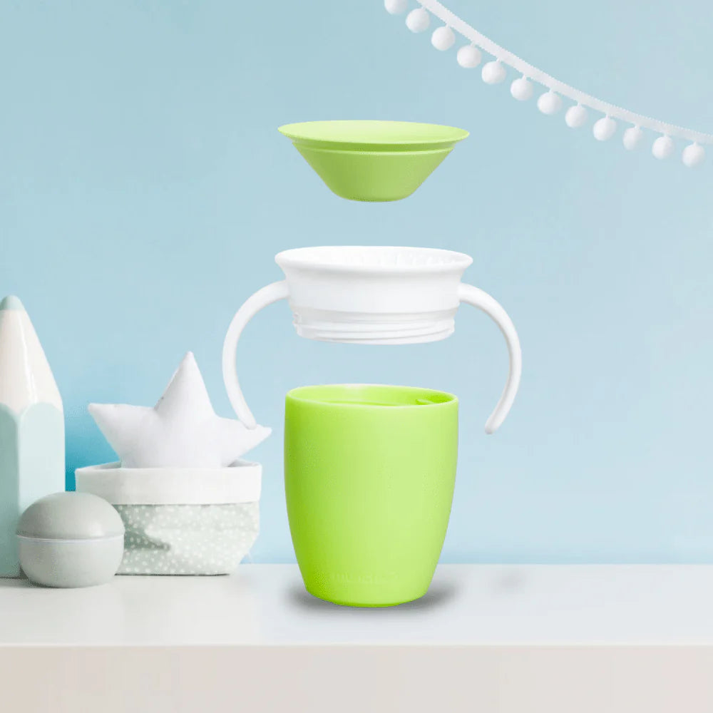 360° Baby Drinking Cup Spill-Proof, Double Handle, BPA-Free, 7oz