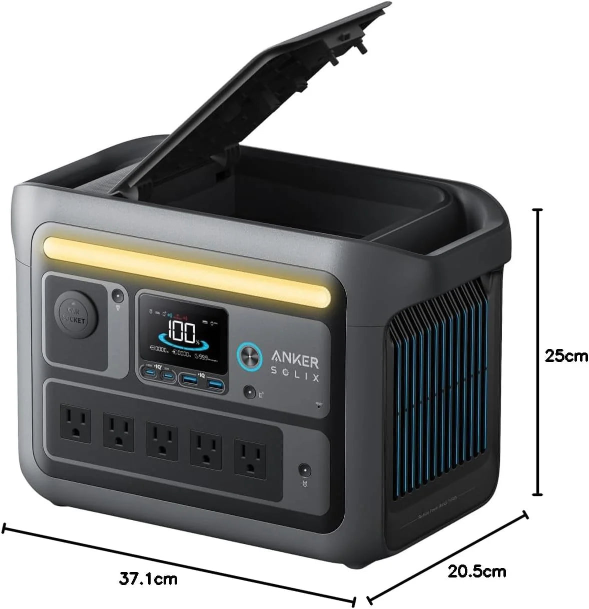 Przenośna stacja zasilania SOLIX C800 firmy anker, generator słoneczny 1200 W (maks. 1600 W), ładowanie w 58 min., akumulator LiFePO4 768 Wh na biwakowania, podróże czy awarie prądu