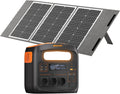 Generator solarny z panelem słonecznym 100 W, 1102,5 Wh LiFePO4, przenośna stacja Powerstation 1200 W (Power Lifting 2400 W), gniazdko AC mobilne zasilanie do przyczep kempingowych, prac domowych i