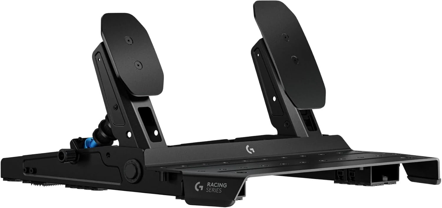 Logitech G PRO Racing Pedals – Pedały symulatora wyścigów z hamulcem z czujnikiem obciążenia 100 kg, w pełni konfigurowalne, wymienne sprężyny i elastomery, konstrukcja modułowa - Czarny