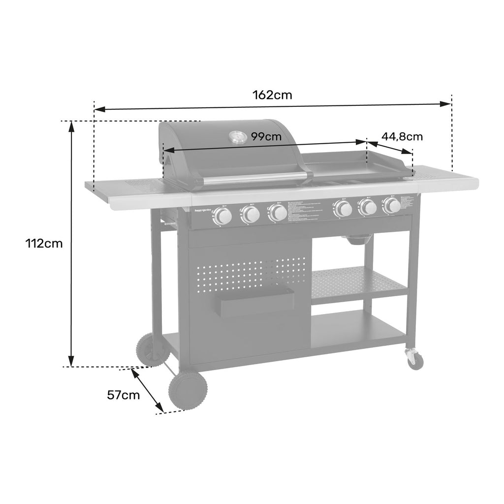 Grill gazowy Vesuvio Duo – 3 palniki + patelnia grillowa 3-palnikowa