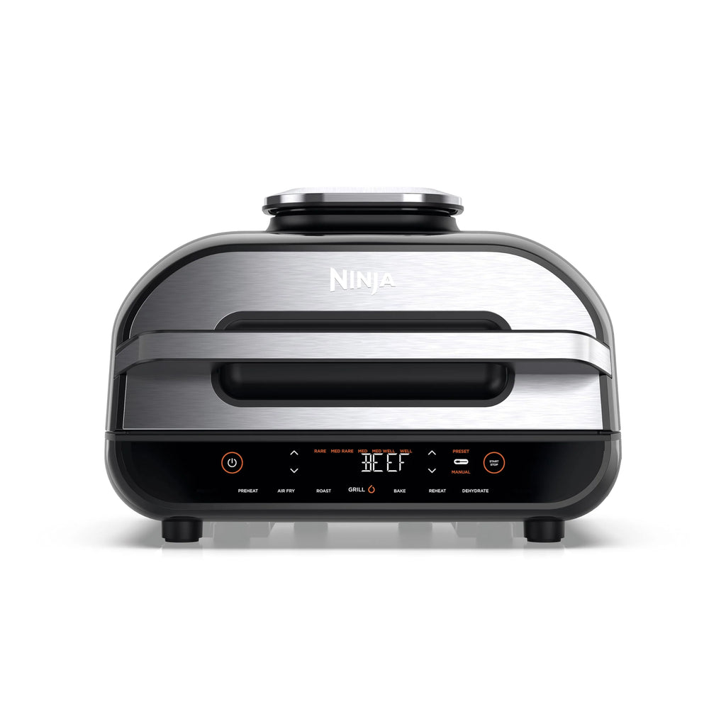 Ninja Foodi Grill i Frytkownica beztluszczowa, 5,7 l, smażenie bez oleju, grilowanie, pieczenie, ciasta i więcej, 5 funkcji gotowania, części bezpieczne do mycia w zmywarce, czarno/srebrna, AG301EU