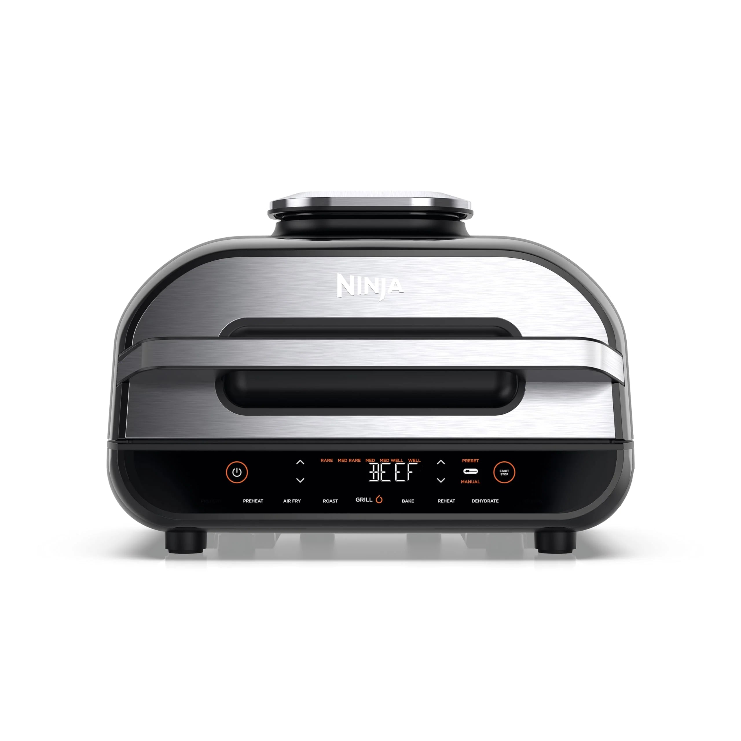 Ninja Foodi Grill i Frytkownica beztluszczowa, 5,7 l, smażenie bez oleju, grilowanie, pieczenie, ciasta i więcej, 5 funkcji gotowania, części bezpieczne do mycia w zmywarce, czarno/srebrna, AG301EU