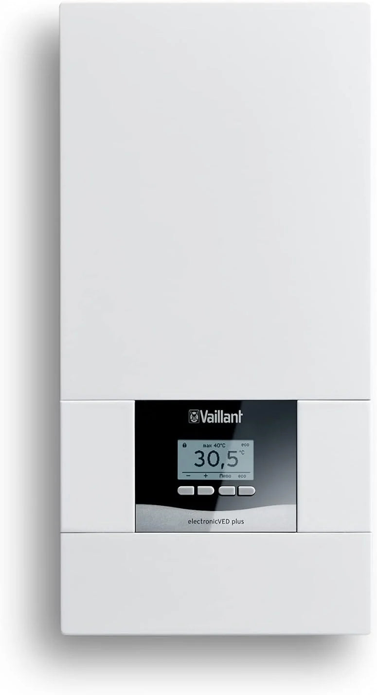 Vaillant Elektroniczny podgrzewacz wody, VED plus 18/8, odporny na ciśnienie, 18 kW, 400 V, dokładna temperatura wypływu, bezstopniowa regulacja, wyświetlacz graficzny, 0010023766, [klasa energetyczna