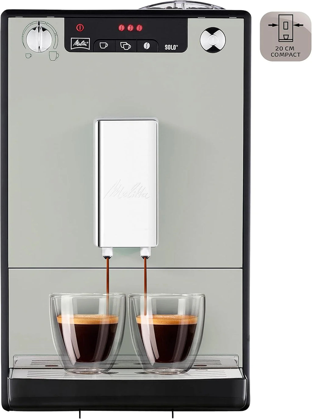 Melitta E 950-222 Caffeo Solo Automatyczny Ekspres do Kawy, 1400 W, 1,2 Litra, Czarny/Srebrny
