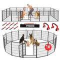 VISCOO Dog Playpen Outdoor, 16 Panels 40" High Metal Dog Fence with Gate