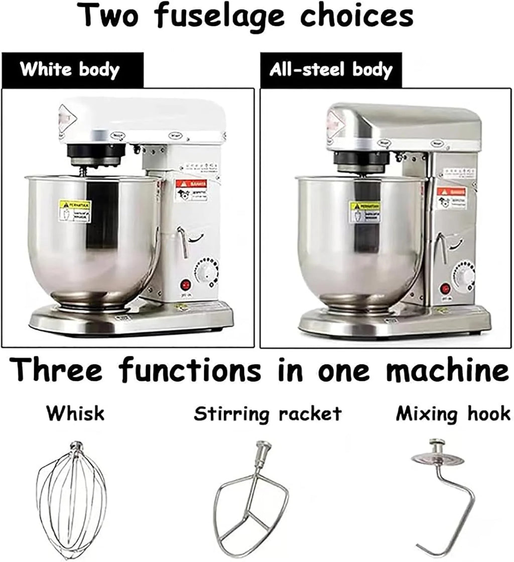 Professional Stand Mixer, 3 Speed 10L Mixing Bowl 500W Electric Mixer with Mixing Bowl, Beater & Dough Hook, Commercial Kitchen Cake Mixer & Dough Mixer,StainlessSteel